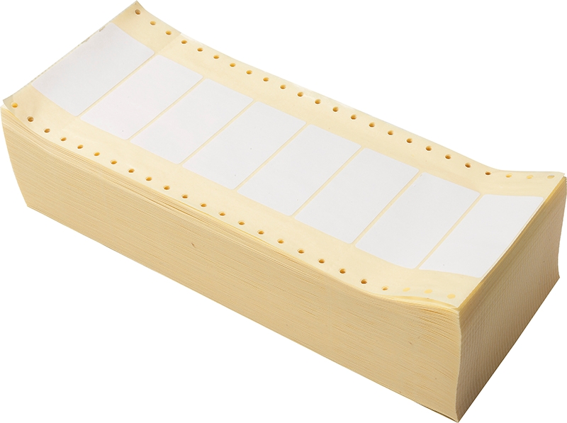Label for bibliographic information 36x75, continuous web of pin fed labels, 4000 pcs.