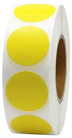 Label Ø19. No print, YELLOW - 1,000 pcs.