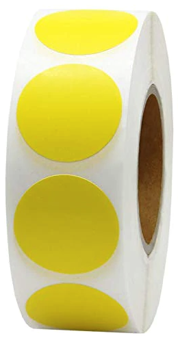 Label Ø19. No print, YELLOW - 1,000 pcs.