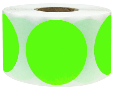 Label Ø19. No print, FLUORESCENT GREEN - 1,000 pcs.