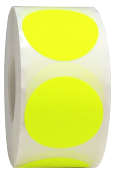 Label Ø32. Custom printed, FLUORESCENT YELLOW - 1,000 pcs.