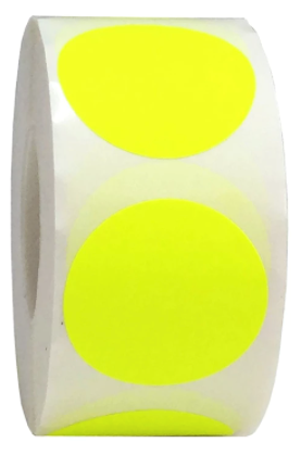 Label Ø32. Custom printed, FLUORESCENT YELLOW - 1,000 pcs.