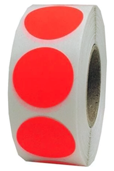 Label Ø19. No print, FLUORESCENT RED - 1,000 pcs.