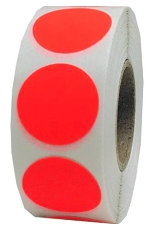 Label Ø19. No print, FLUORESCENT RED - 1,000 pcs.