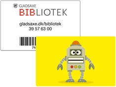 Library patron card PVC, 4+4 print, with barcode 