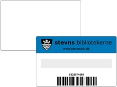 Library patron card PVC, 4+0 print, with signature panel and barcode