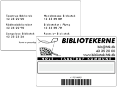 Library patron card PVC, 1+1 print, with signature panel