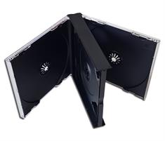 CD jewel case for 3 discs, BLACK tray