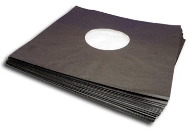 LP paper inner sleeve with plastic lining - BLACK