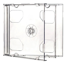 Slimline CD jewel case for 2 discs, CLEAR tray