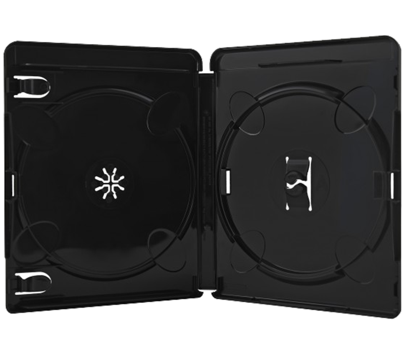 Amaray 4K Ultra-HD Blu-ray DVD case 15 mm for 2 discs, BLACK PP