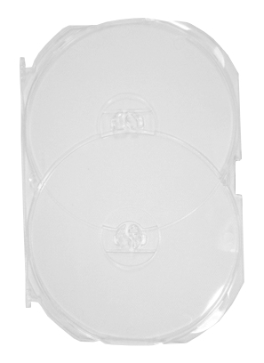 Amaray swing tray for 2 discs, CLEAR