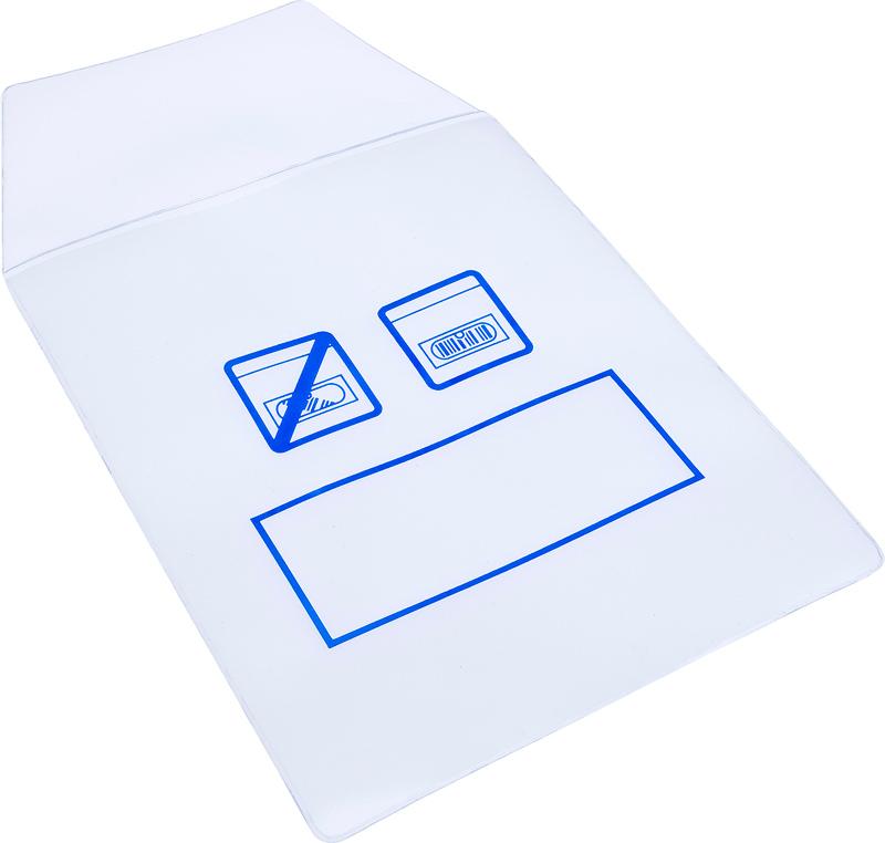 DVD sleeve with flap, closed window and pictogram, 1-6 discs, TRANSPARENT PP