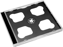 CD jewel slimline case for 2 discs, BLACK tray