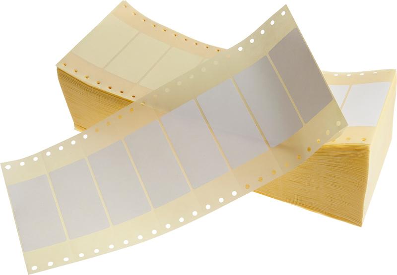 Label for bibliographic information 36x75, continuous web of pin fed labels, 4000 pcs.