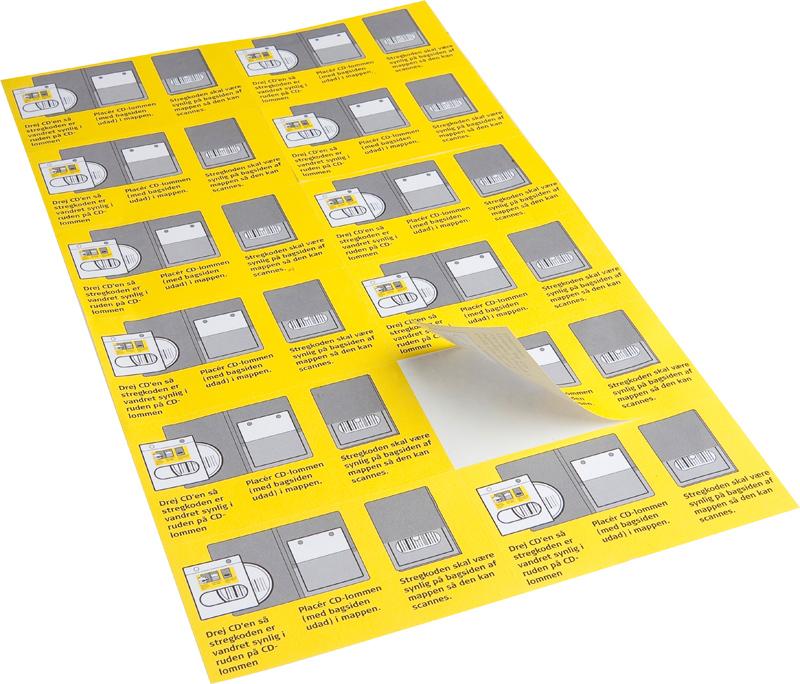 Text label for video album 90x50, YELLOW / BLACK