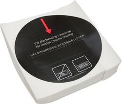 Pouch label with cut out window, custom printed