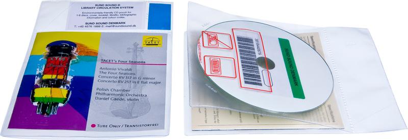 Audio pouch for 1 disc and booklet. Pictogram, TRANSPARENT PP
