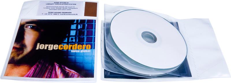 Audio pouch for 2 discs and booklet, TRANSPARENT PP