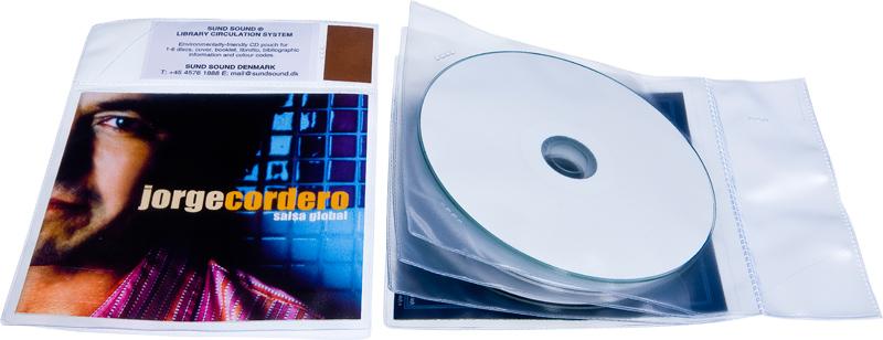Audio pouch for 3 discs and booklet, TRANSPARENT PP