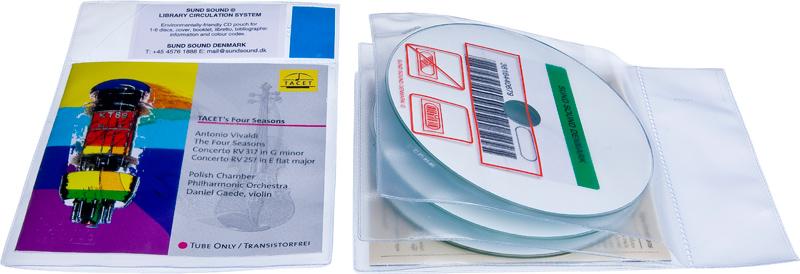 Audio pouch for 3 discs and booklet. Pictogram, TRANSPARENT PP