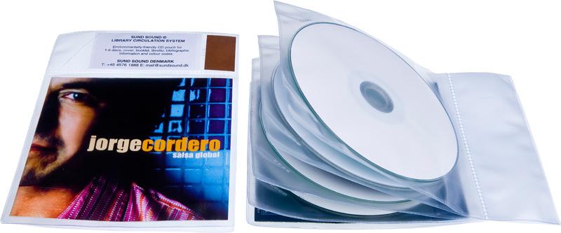 Audio pouch for 4 discs and booklet, TRANSPARENT PP
