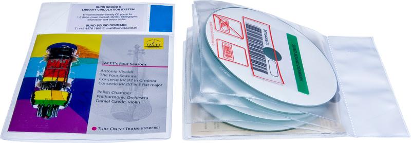 Audio pouch for 4 discs and booklet. Pictogram, TRANSPARENT PP