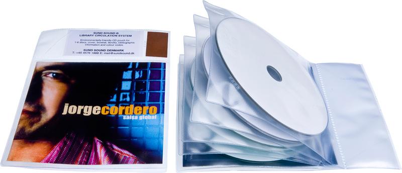 Audio pouch for 5 discs and booklet, TRANSPARENT PP