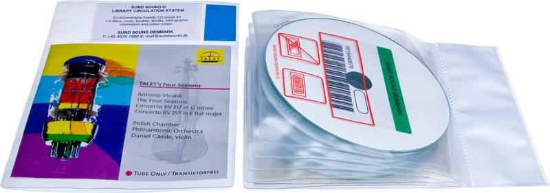 Audio pouch for 5 discs and booklet. Pictogram, TRANSPARENT PP