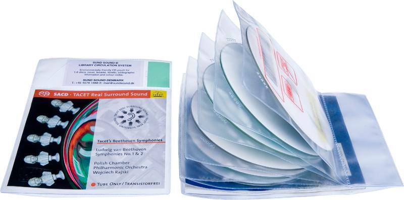 Audio pouch for 6 discs, booklet and libretto. Pictogram, TRANSPARENT PP