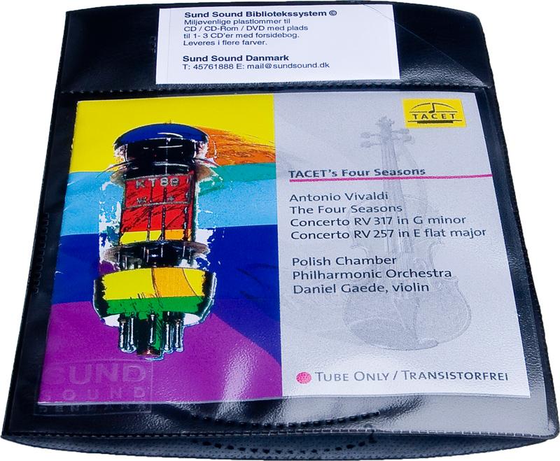 Audio pouch for 3 discs and booklet. Cloth, BLACK PP