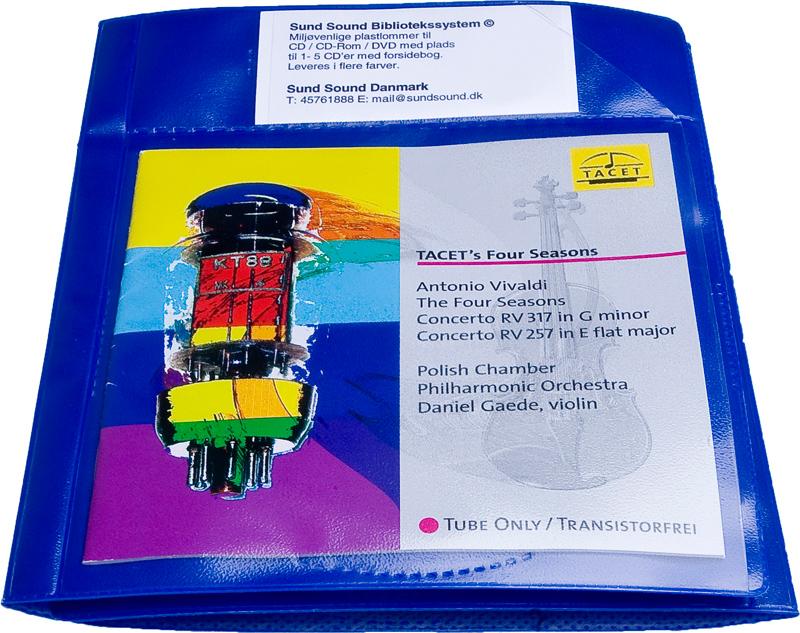Audio pouch for 5 discs and booklet. Cloth, BLUE PP