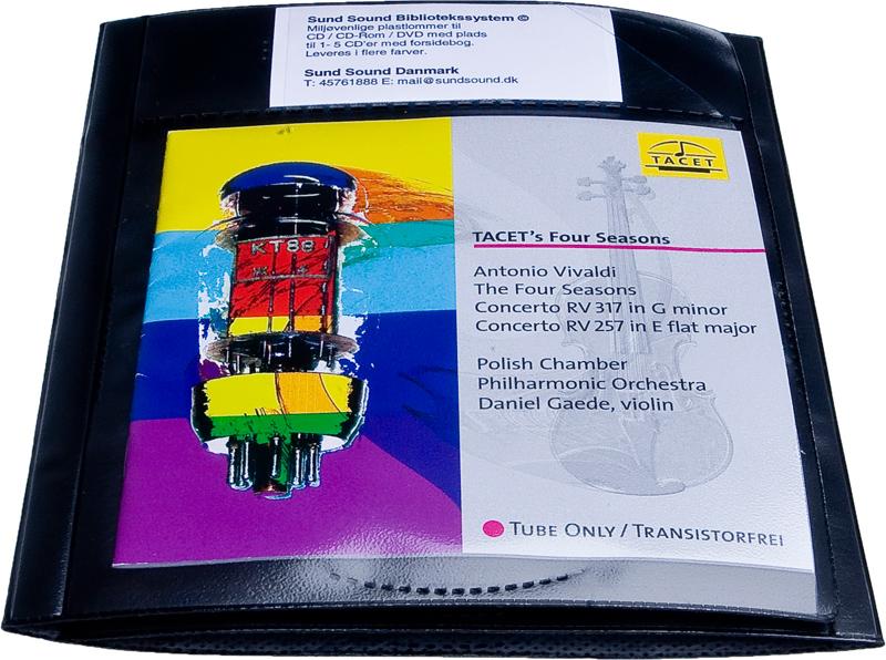 Audio pouch for 5 discs and booklet. Cloth, BLACK PP