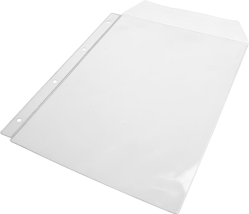 Pocket with flap, standard 4-hole punched, A4