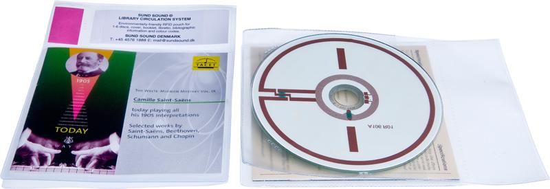 RFID audio pouch for 1 disc and booklet, TRANSPARENT PP
