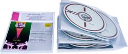 RFID audio pouch for 6 discs, booklet and libretto, TRANSPARENT PP
