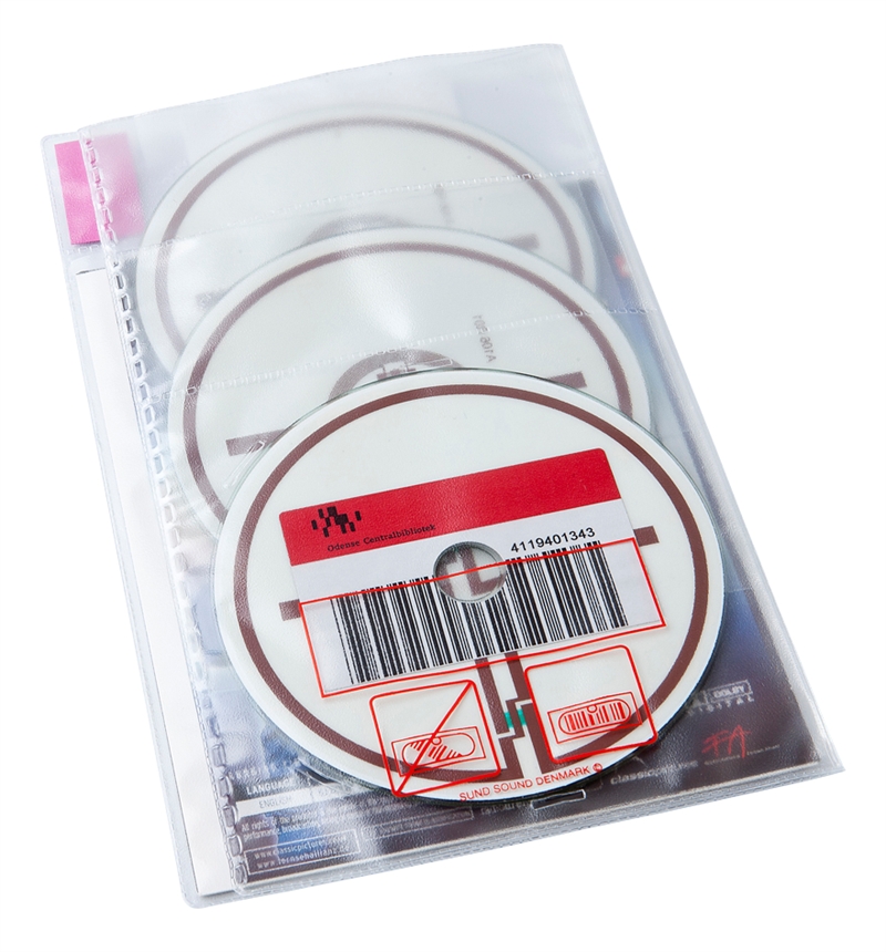 RFID DVD pouch for 1-3 discs. Pictogram, PP