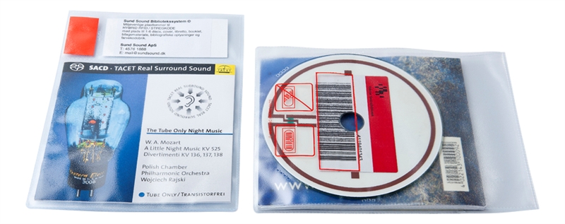 RFID audio pouch for 1 disc, booklet and libretto. Pictogram, TRANSPARENT PP