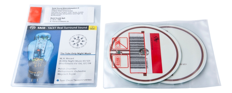 RFID audio pouch for 2 discs and booklet. Pictogram, TRANSPARENT PP