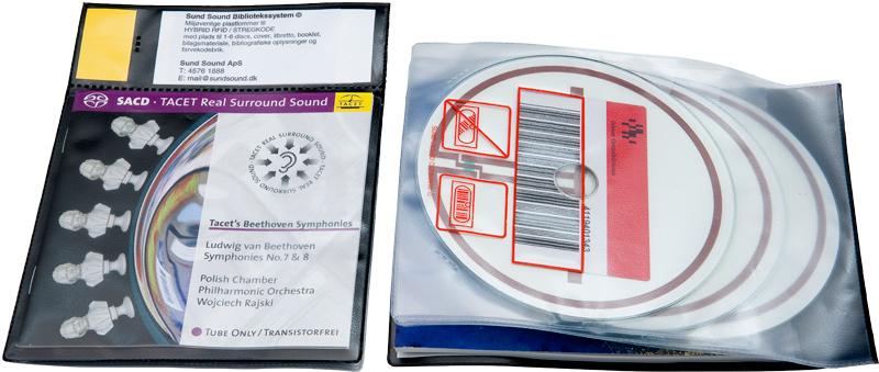 RFID audio pouch for 1 disc, booklet and libretto. Pictogram, BLACK PP