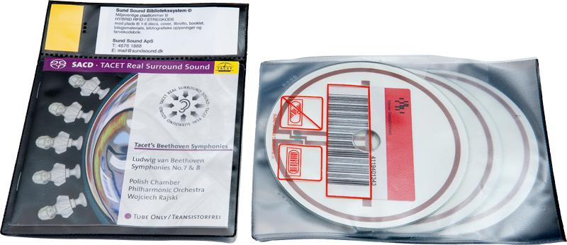 RFID audio pouch for 1 disc and booklet. Pictogram, BLACK PP