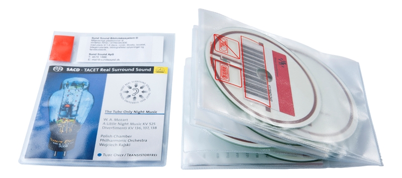 RFID audio pouch for 5 discs and booklet. Pictogram, TRANSPARENT PP