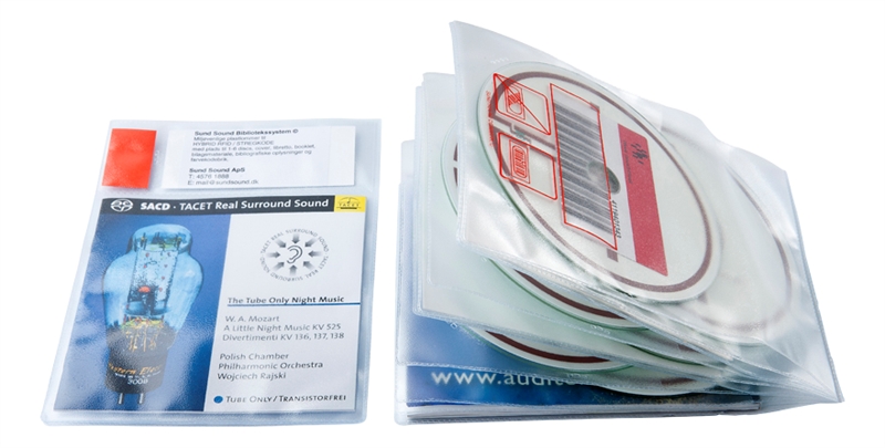 RFID audio pouch for 6 discs, booklet and libretto. Pictogram, TRANSPARENT PP