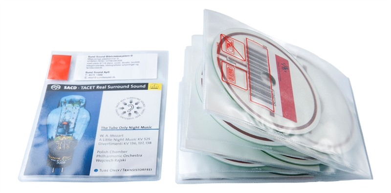 RFID audio pouch for 6 discs and booklet. Pictogram, TRANSPARENT PP