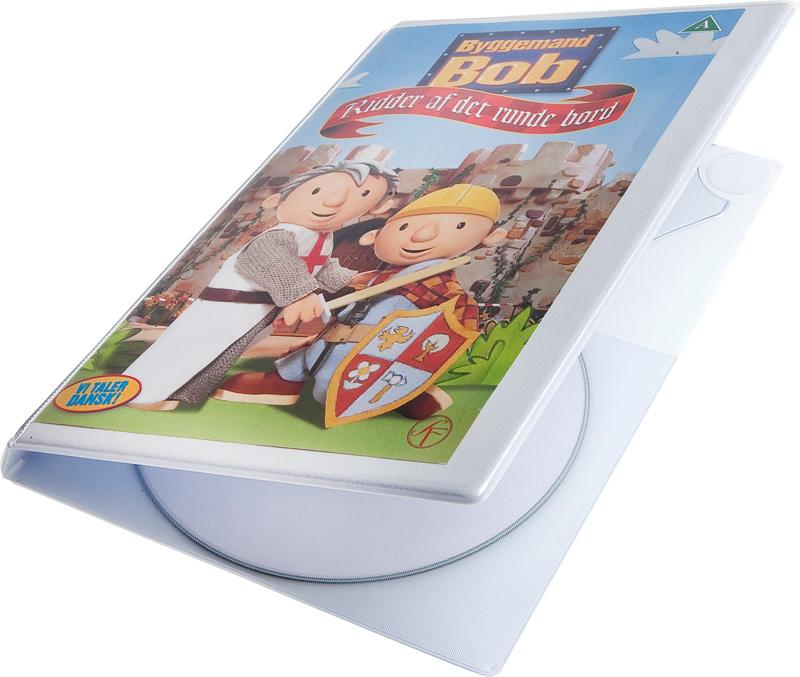 Video album with 2 pockets: 2 elastic expandable, 1 flap. WHITE / TRANSPARENT