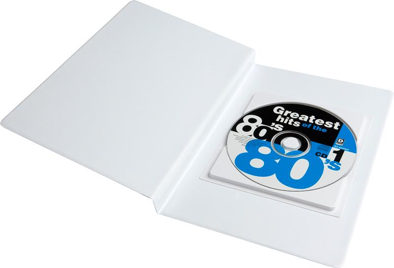 Audio album with tray for 1 disc, WHITE / TRANSPARENT